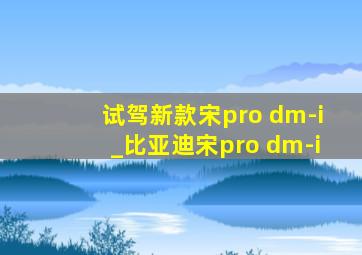 试驾新款宋pro dm-i_比亚迪宋pro dm-i